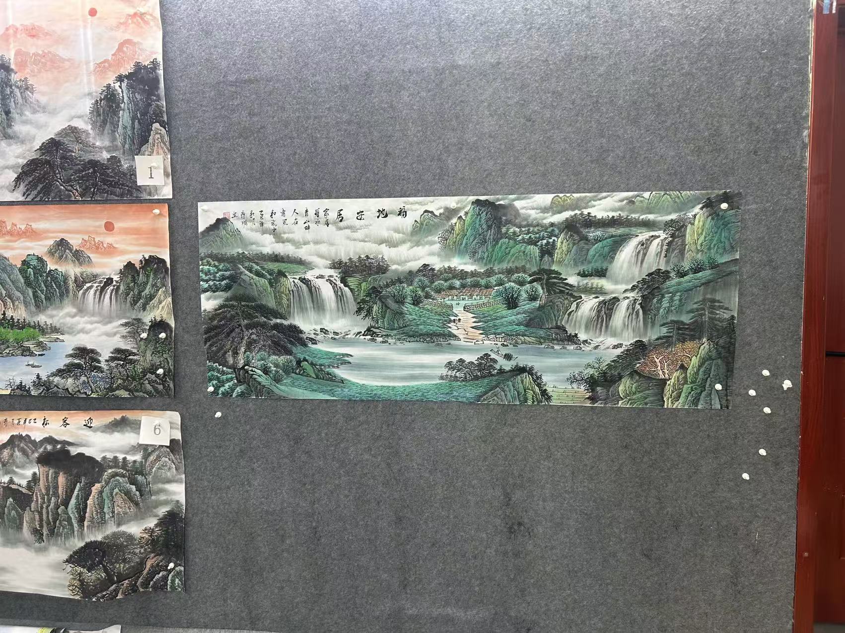 福地安居画芯尺寸：180cm*70cm山水画挂画客厅背景墙挂画字画装饰