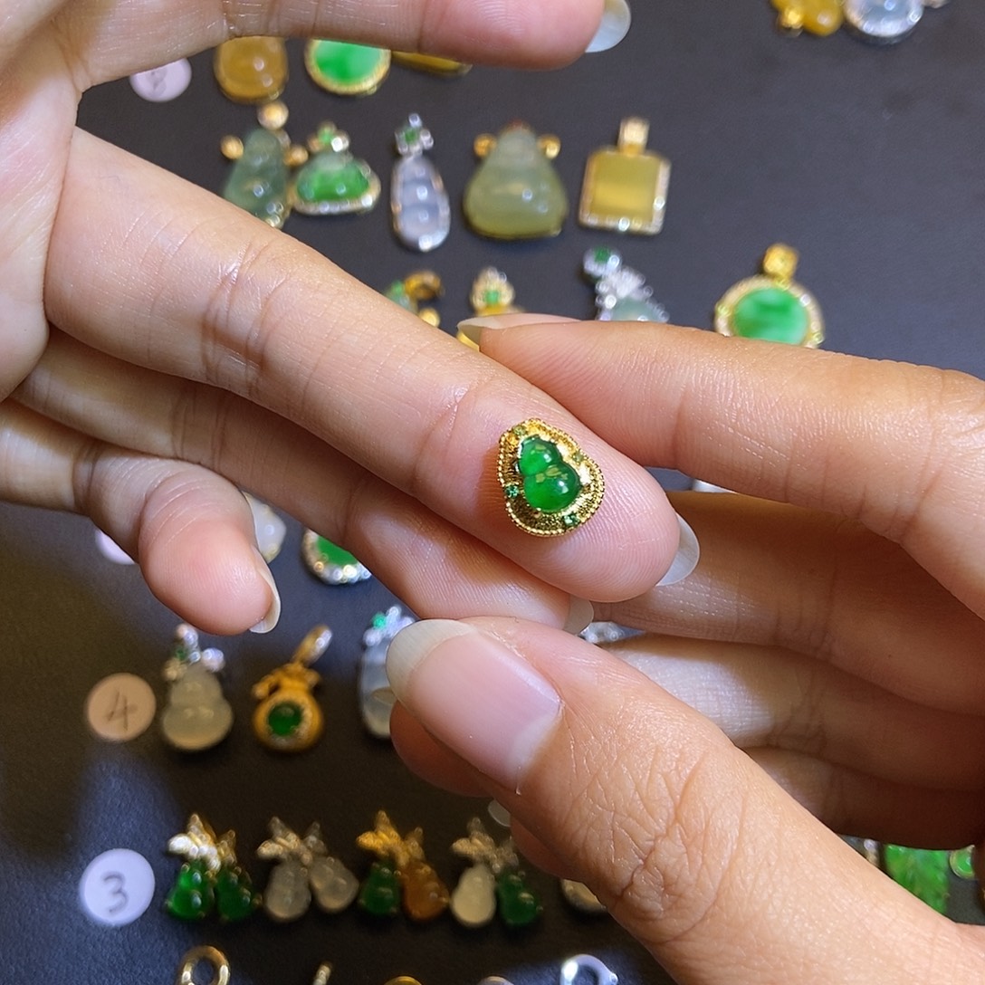 翡翠银S925镶嵌吊坠(不含链)