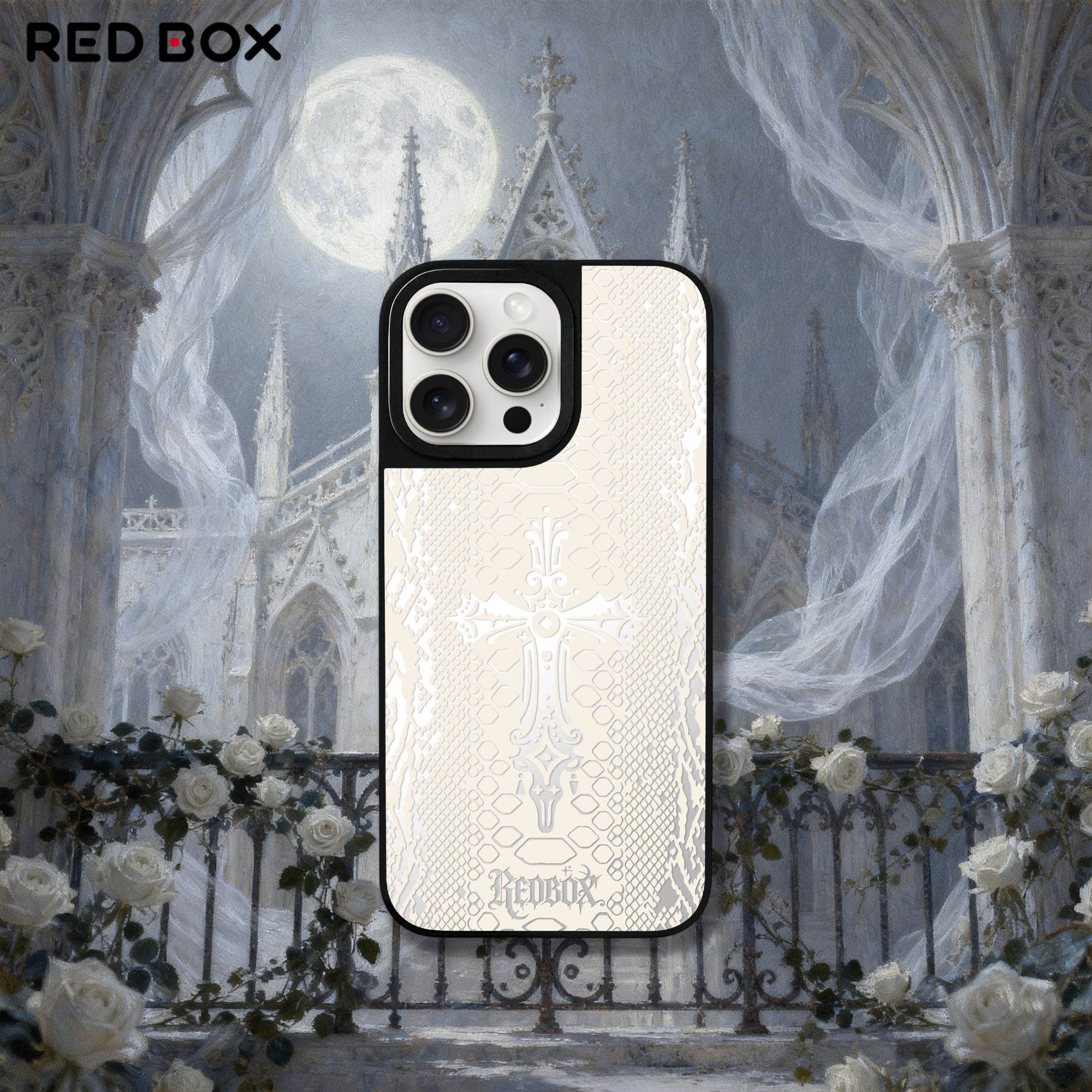 REDBOX“白鳞”十字蛇纹样式手机壳保护防摔适用苹果iPhone16/17