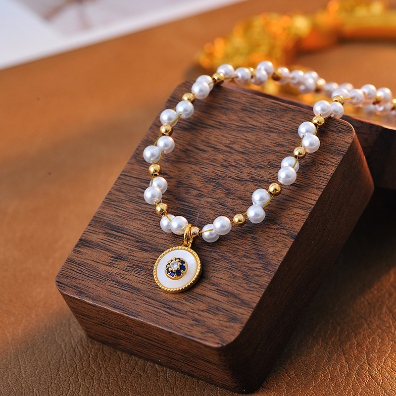 合金项链 336号真金电镀满天星项链女气质手工双层叠戴小众百搭高