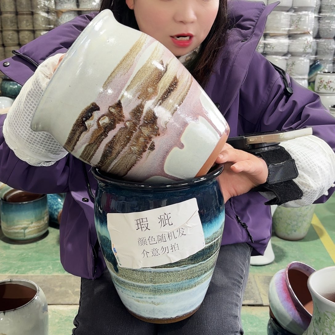 瑕疵两个高22/18红陶
