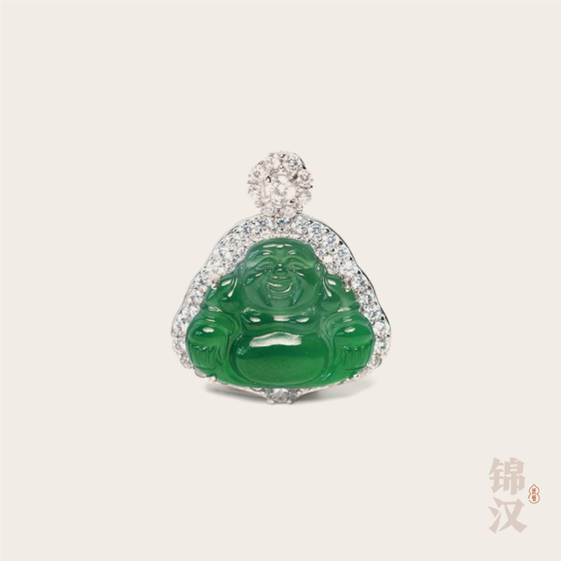「翠佛公011」锦汉美学珠宝 天然翡翠A货 吊坠 25998