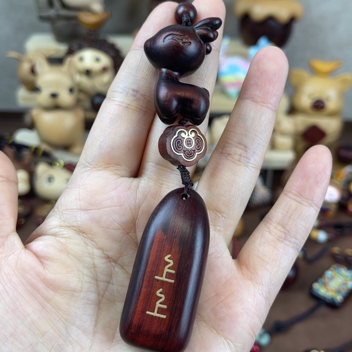 紫檀木上上签车挂件