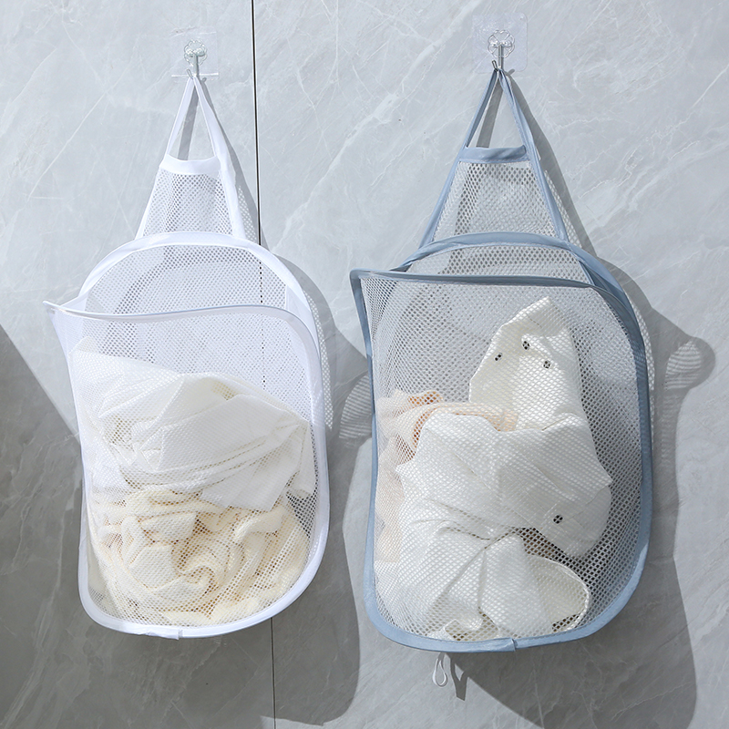 古奈仕卫生间浴室壁挂式可折叠脏衣篮洗衣篓子衣服收纳袋网筐篮