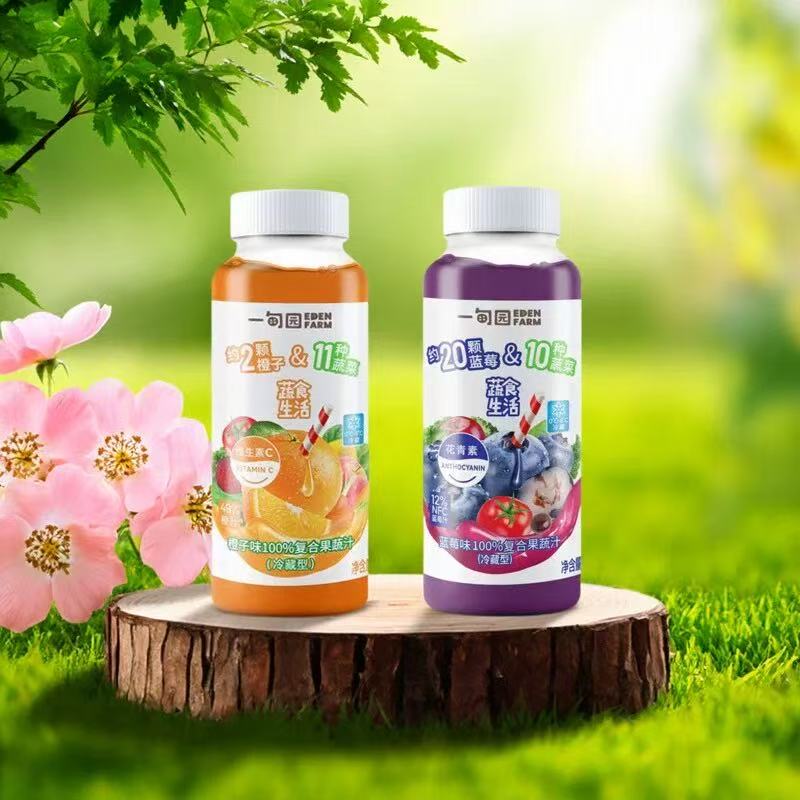 【短保90天至12月13】220ml*9瓶 一甸园蓝莓/橙子味复合果汁