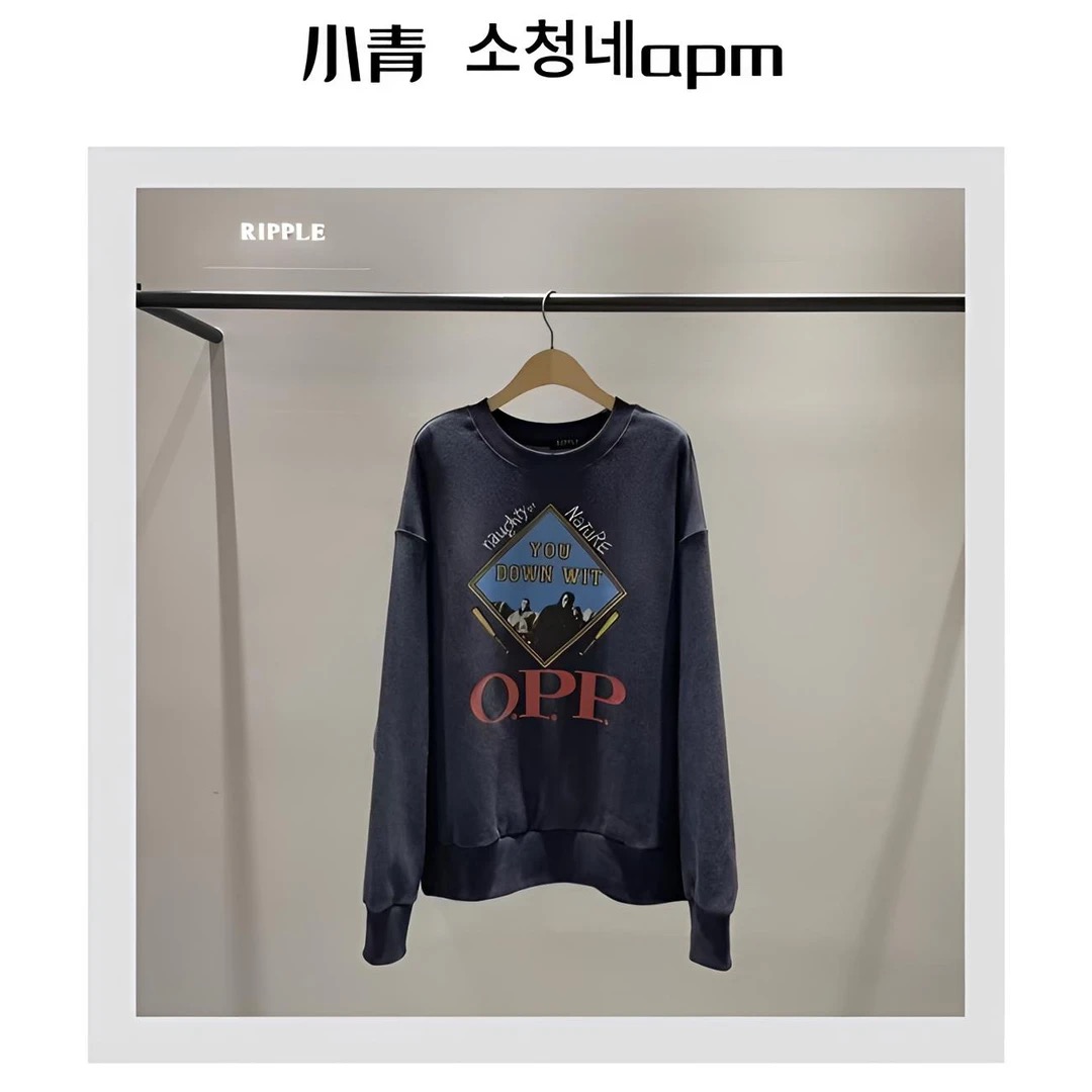 韩国东大门 RIPPLE【原ROOM】/OPP正方形卫衣【拉绒！】