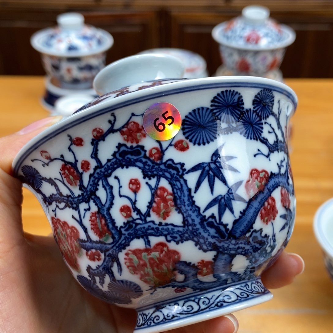 手绘现代茶具非古董稻*