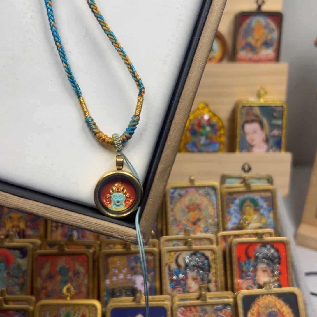 吊坠，*╭绿度母擦擦单面