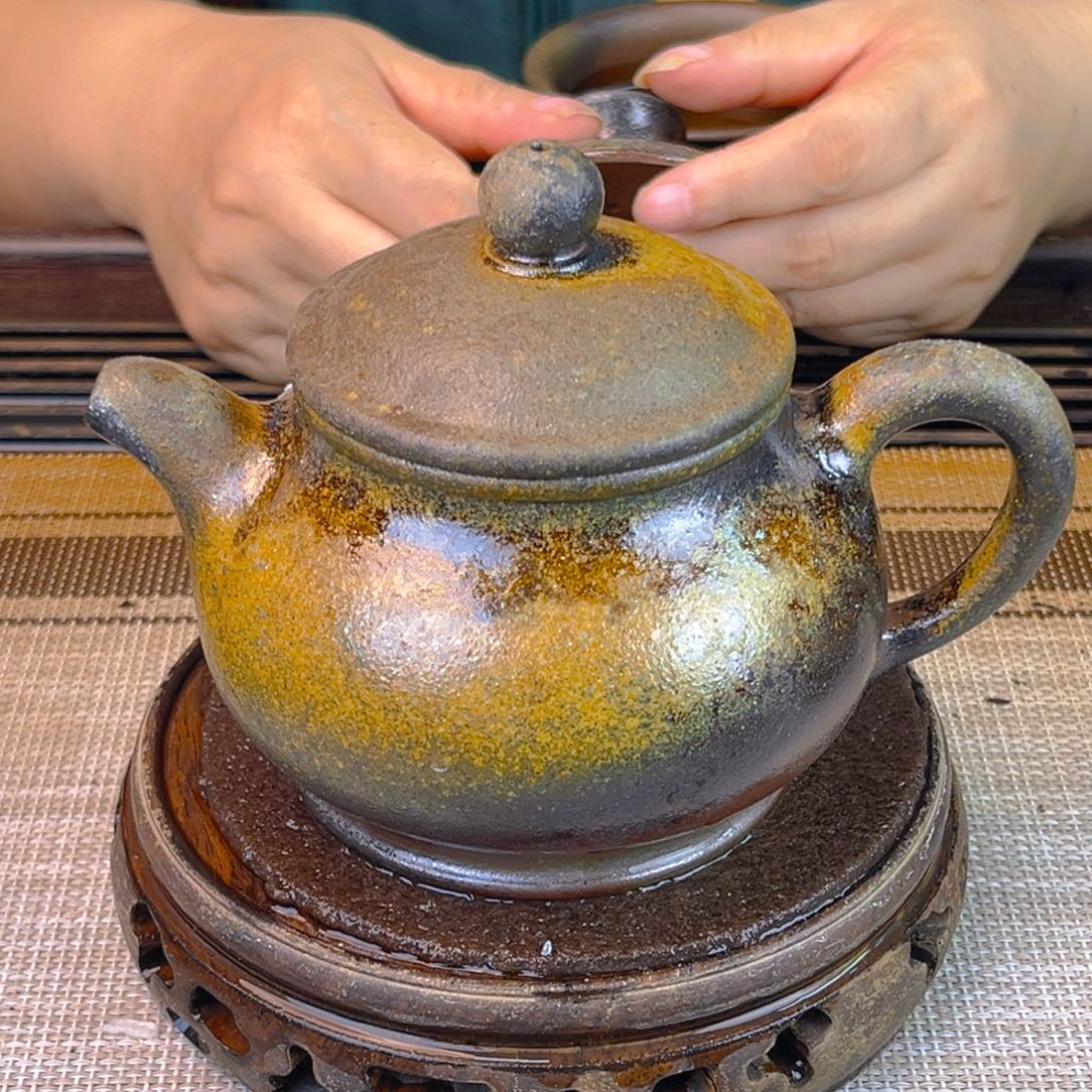 茶壶紫砂宜兴紫砂底槽清柴烧350cc