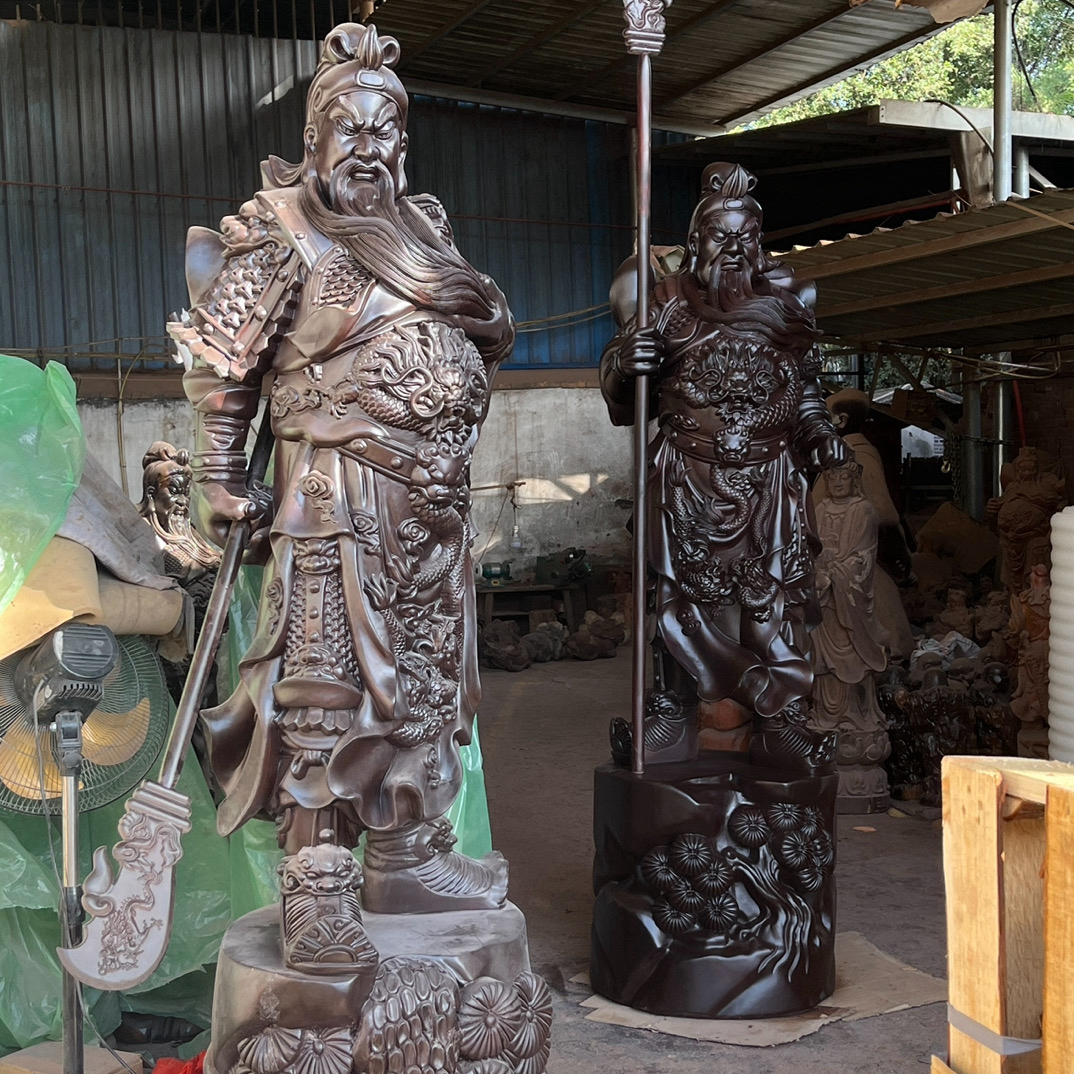 大尺寸木雕关公一米以上家居客厅办公室装饰黑檀木红花梨聚财