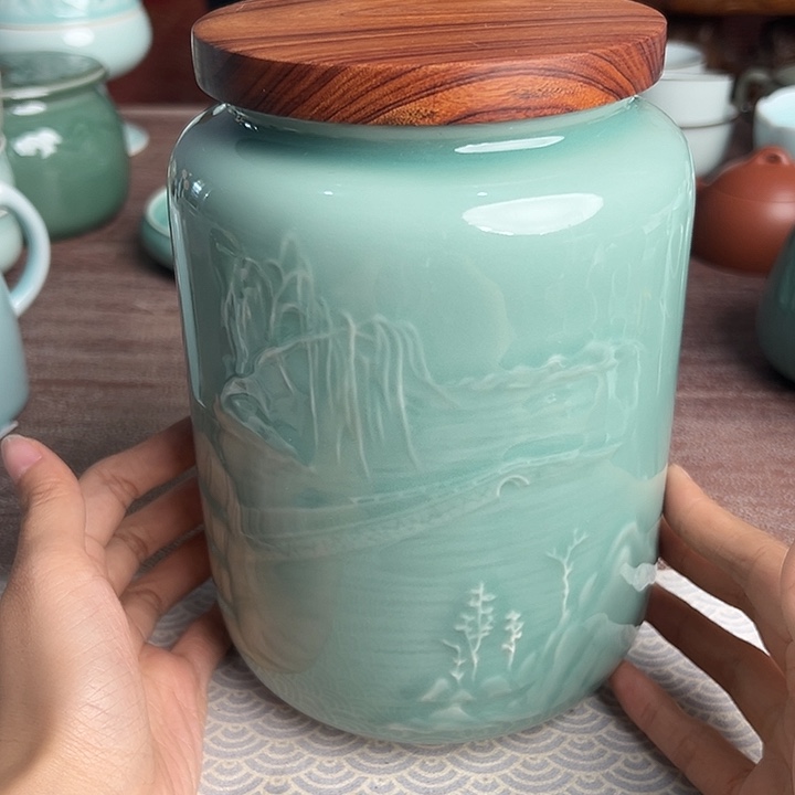 龙泉云间青瓷小米茶器