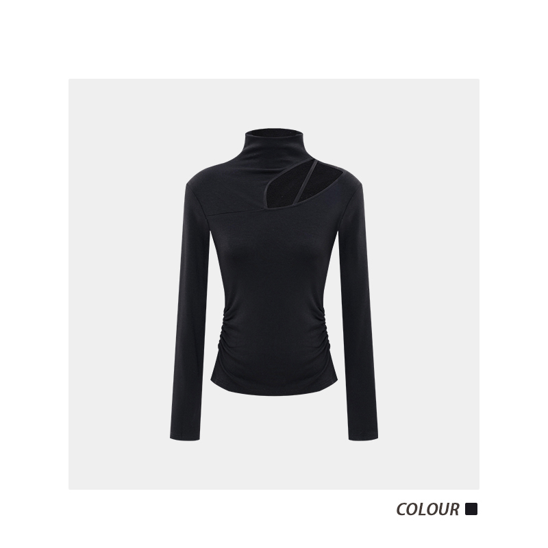 王葡萄12.21/am 9:00新品纯欲辣妹镂空半高领上衣DM2556