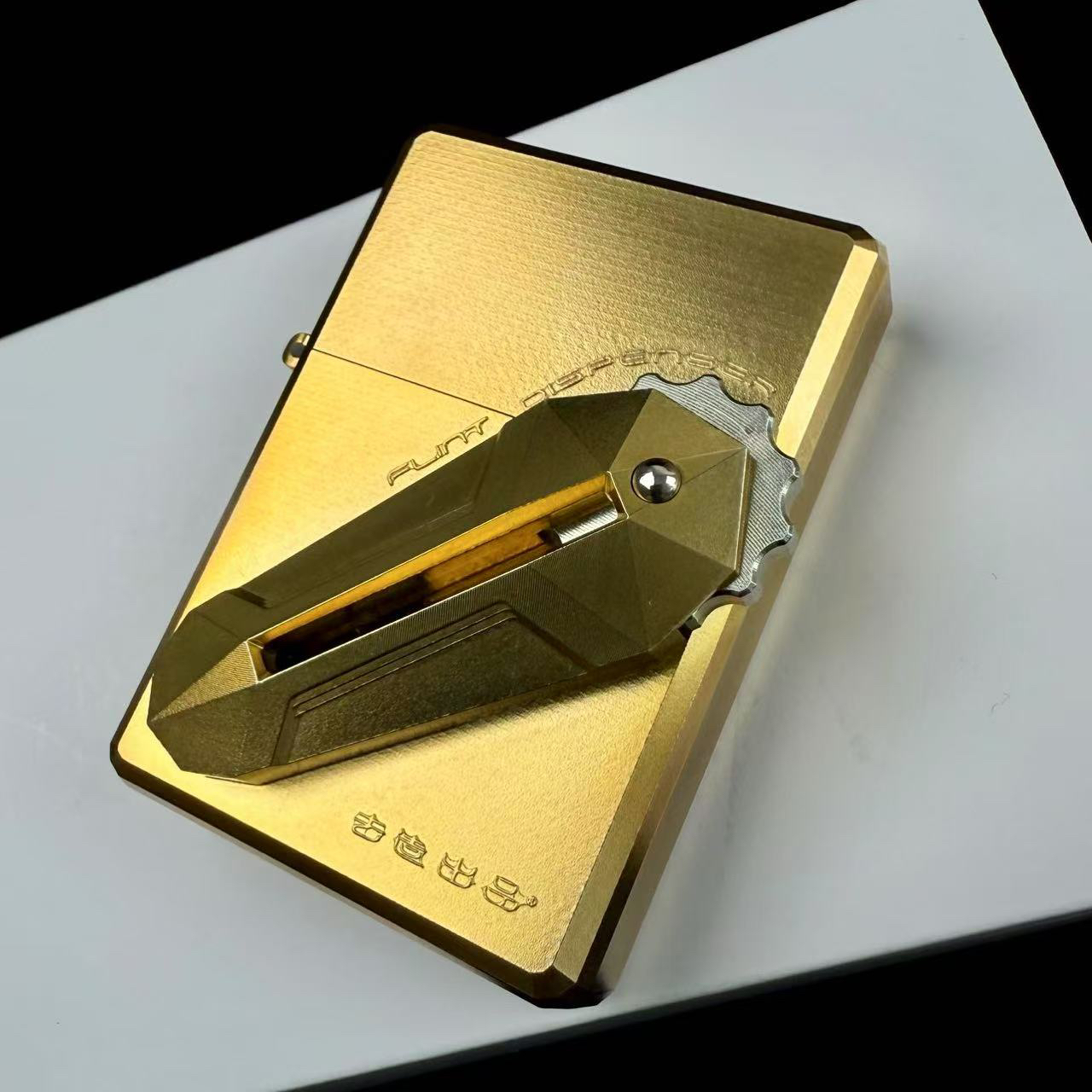 去造出品黄铜火石盒外壳打火机不包含内胆