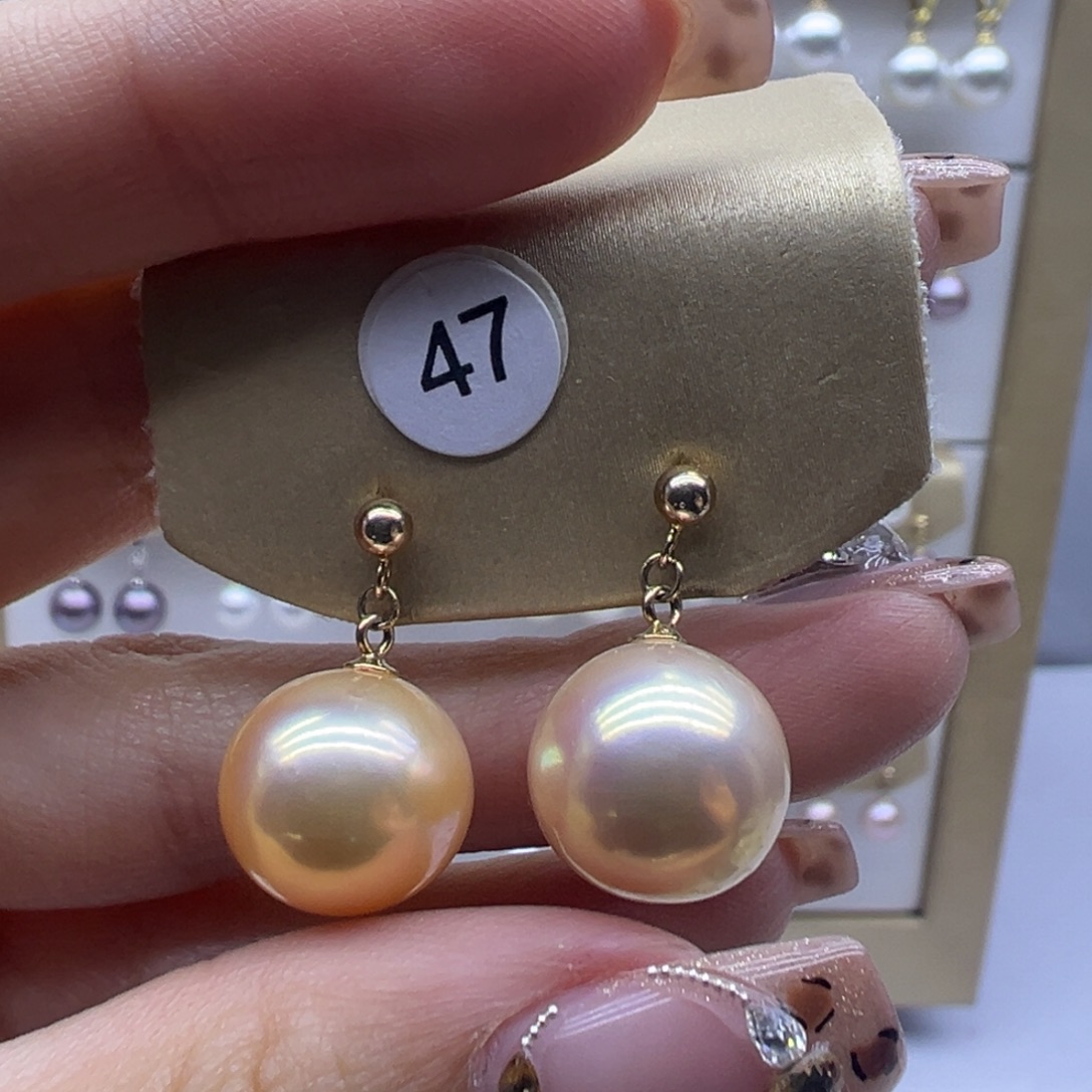 淡水珍珠耳饰银S925镶嵌