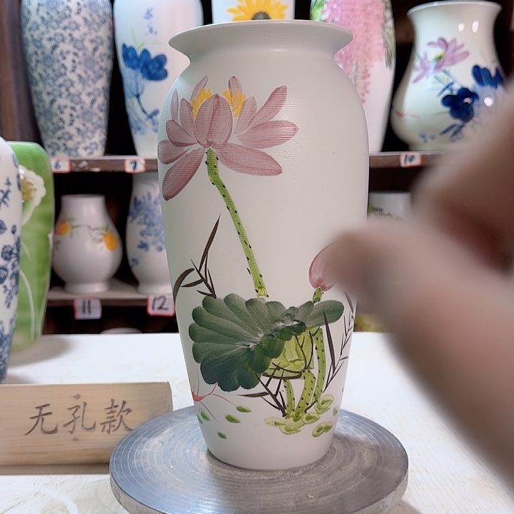 陶高32白荷花陶瓷陶瓷