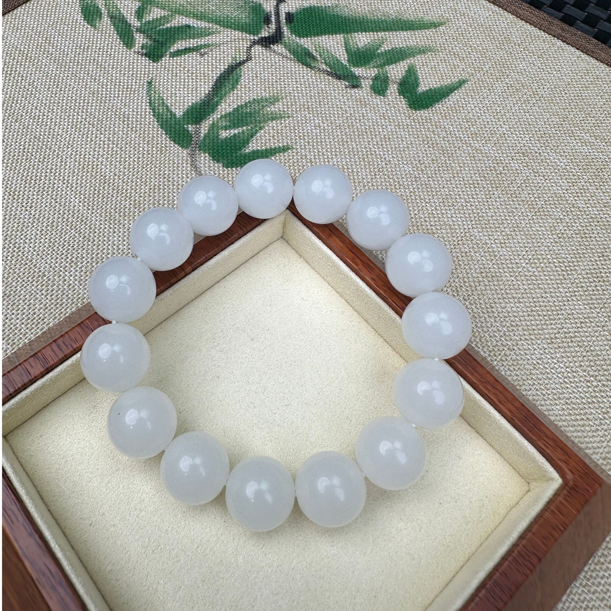 卡14mm白色手串气质时尚百搭多样性发一