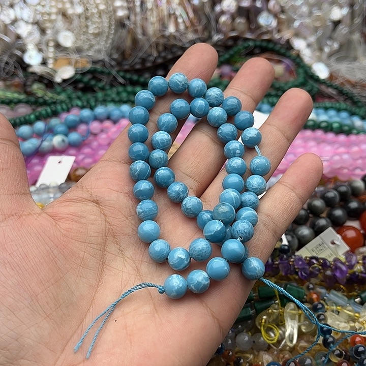 玛瑙/玉髓未镶嵌珠宝半成品一条6mm海纹石