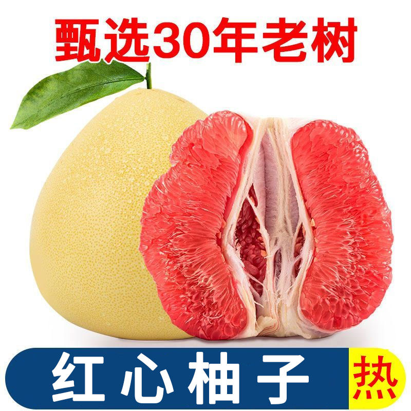 四川红心蜜柚产地直发新鲜采摘皮薄肉厚多汁应季水果
