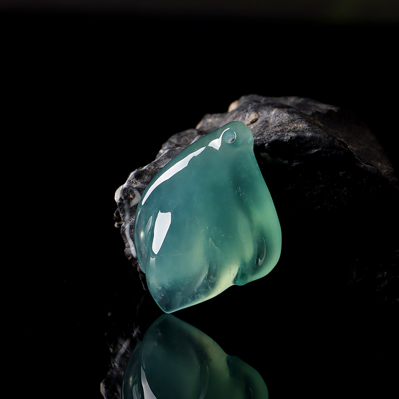 名玉艺术【万象】天然缅甸翡翠 冰种晴底 种老肉细 翡翠挂件