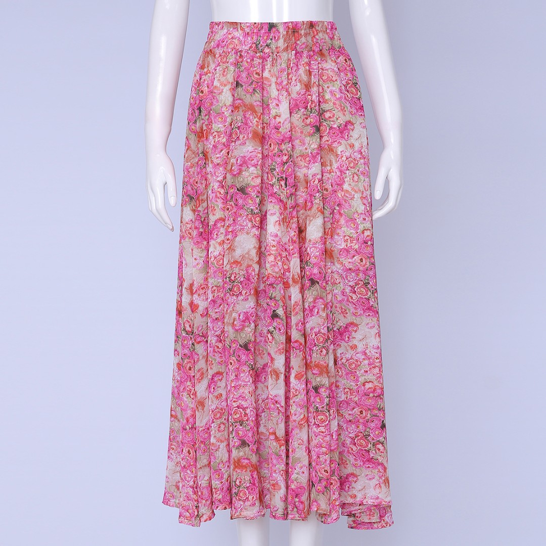 海云丹斯⑤1022大摆裙碎花夏季轻职风裙子春夏交谊舞现代舞裙