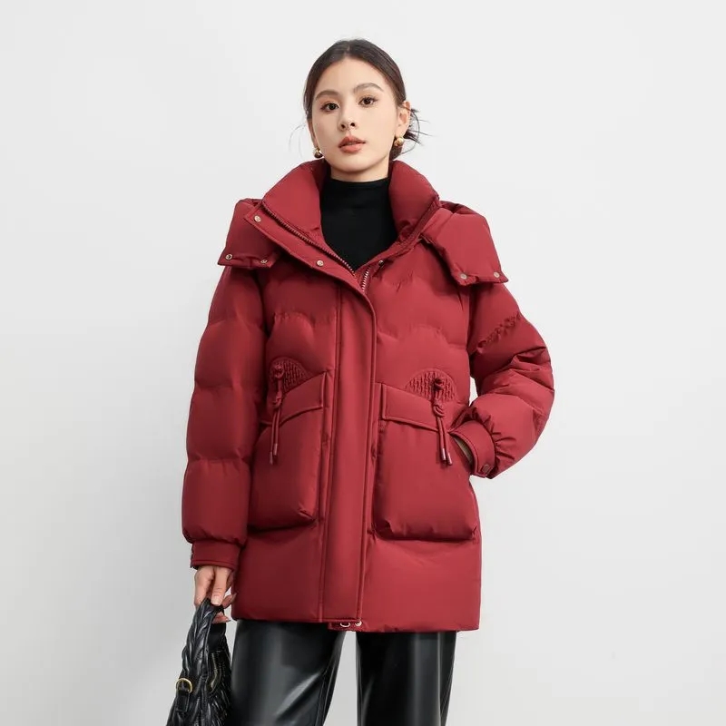 2025妈妈新款中长款冬季棉服中老年洋气棉袄冬装加厚外套棉衣