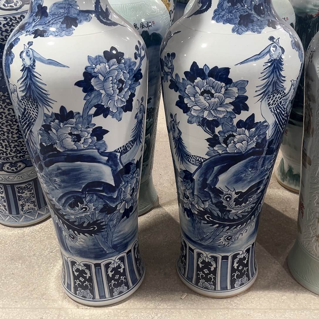 摆件用****7景德镇陶瓷花瓶一米6一对