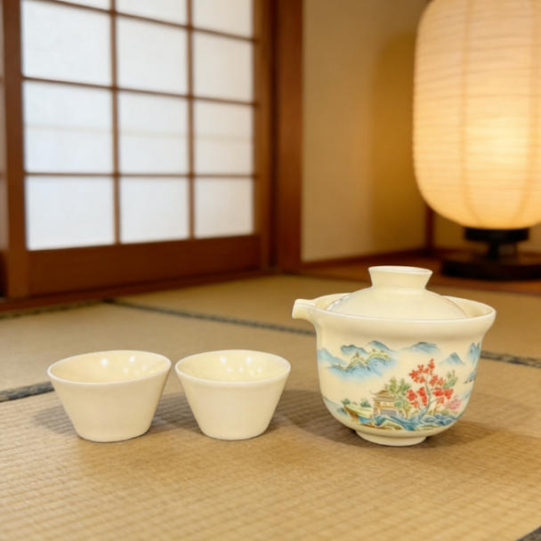 TJ275-汝窑世外桃源一壶两杯