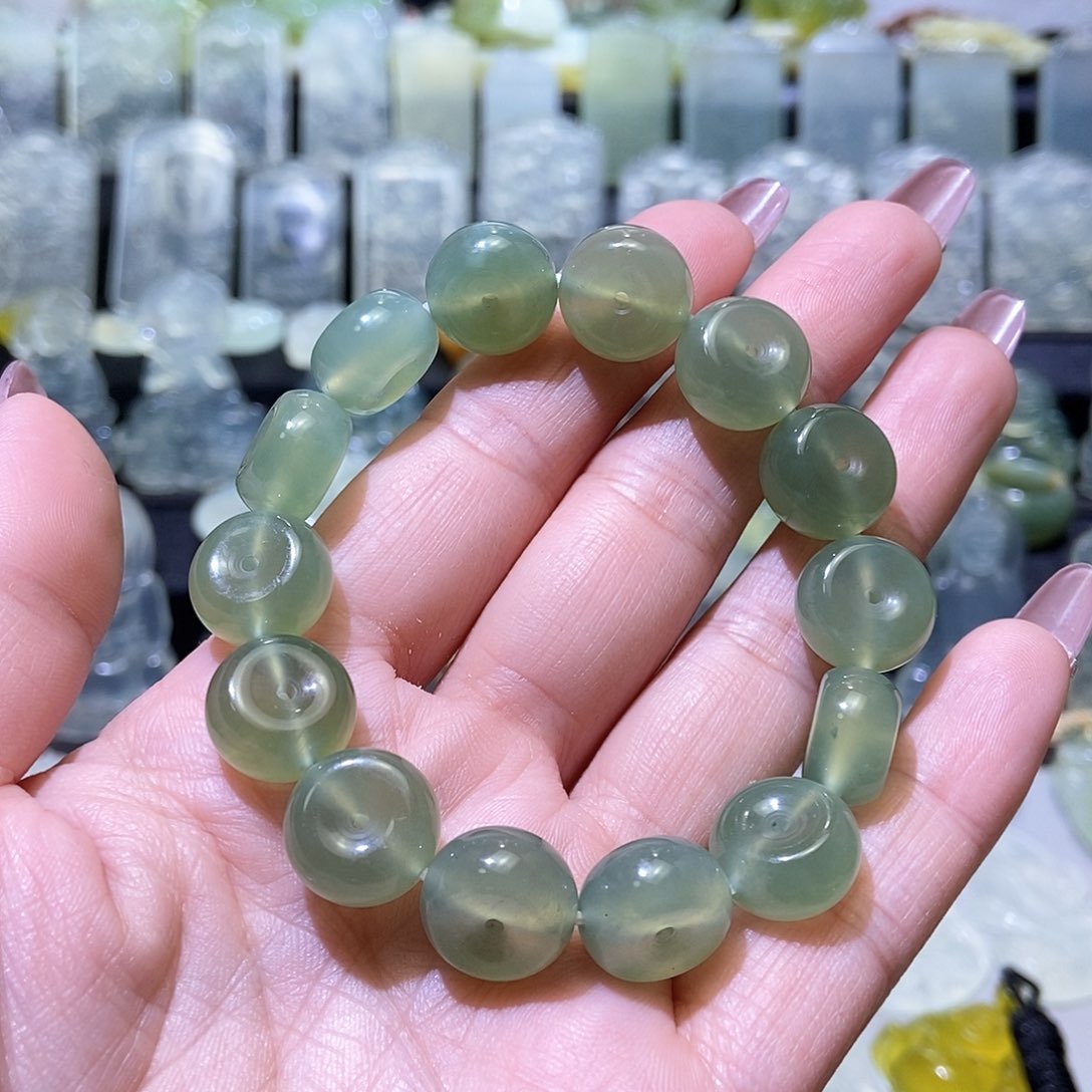 岫玉手链男女同款未镶嵌
