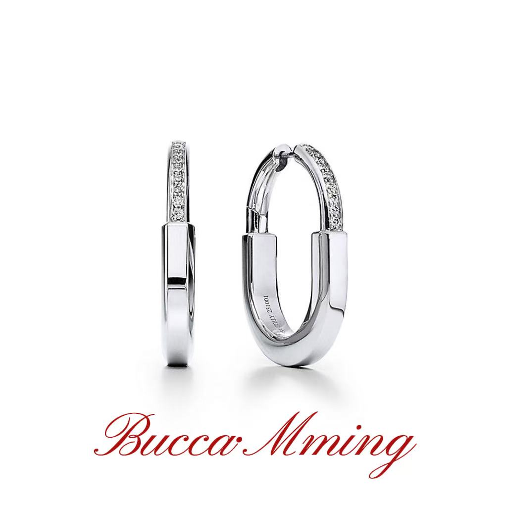 合金耳饰 Mming T Lock中号耳环