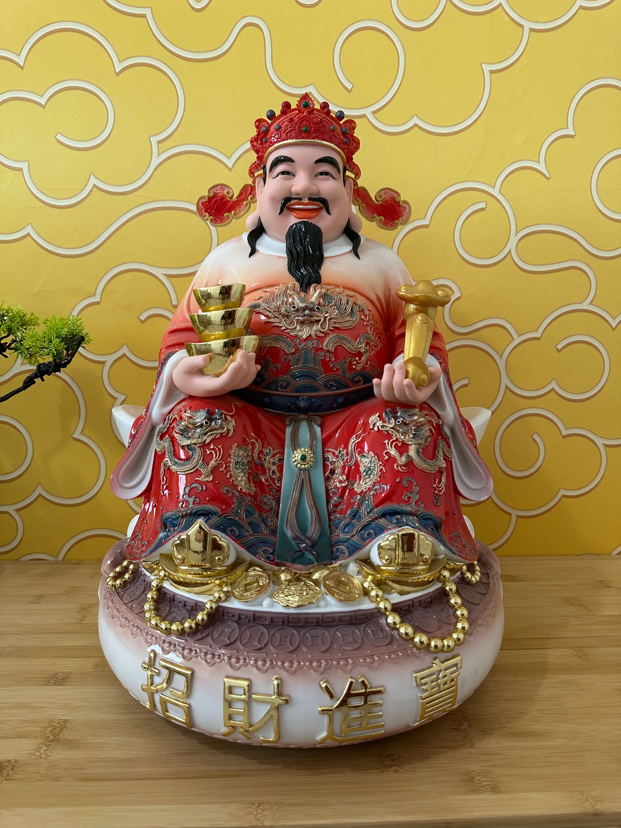 汉白玉仿瓷文财神比干范蠡像家用店铺开业乔迁招财摆件