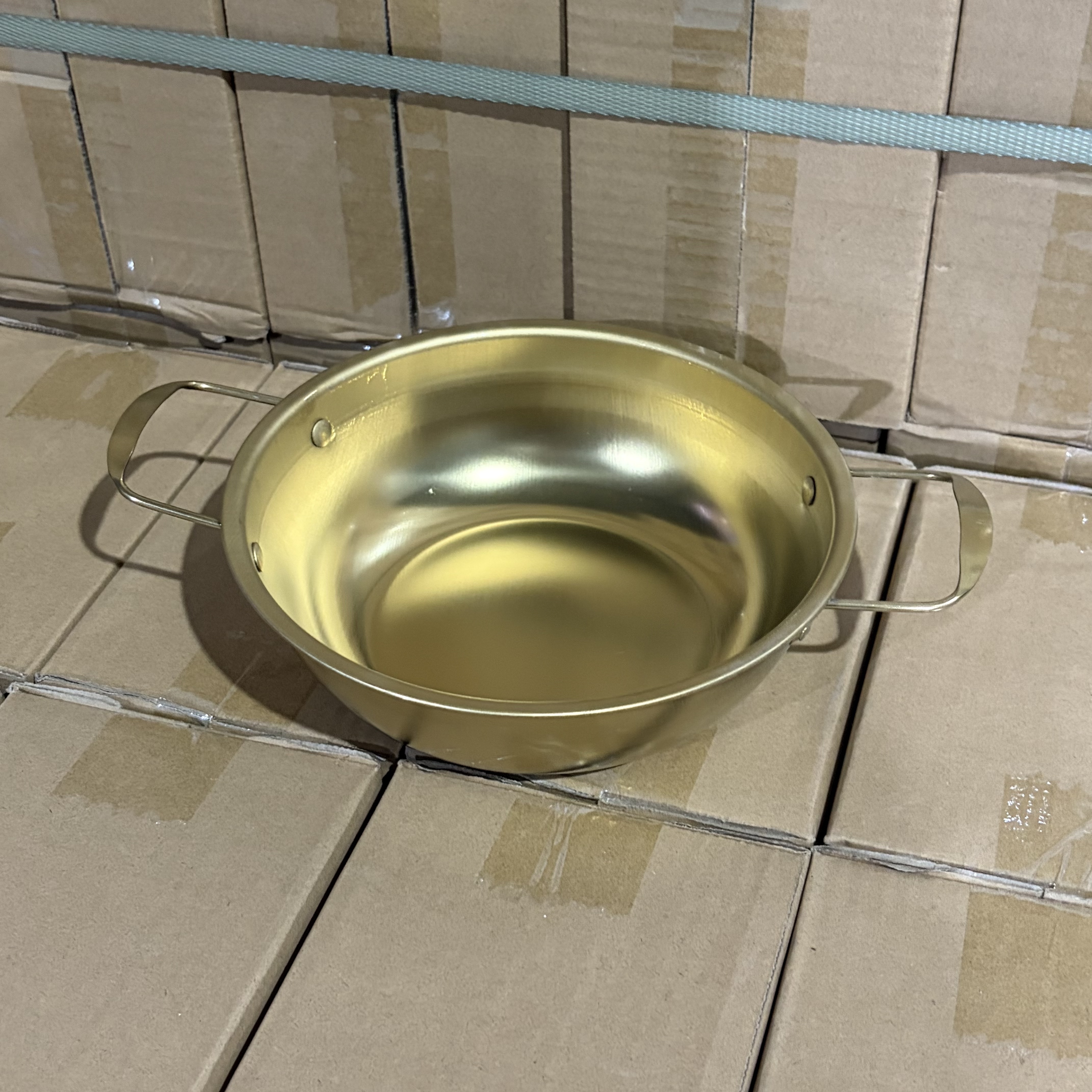 不锈钢干锅泡面锅单人小火锅金色干锅双耳干锅家用泡面锅KP