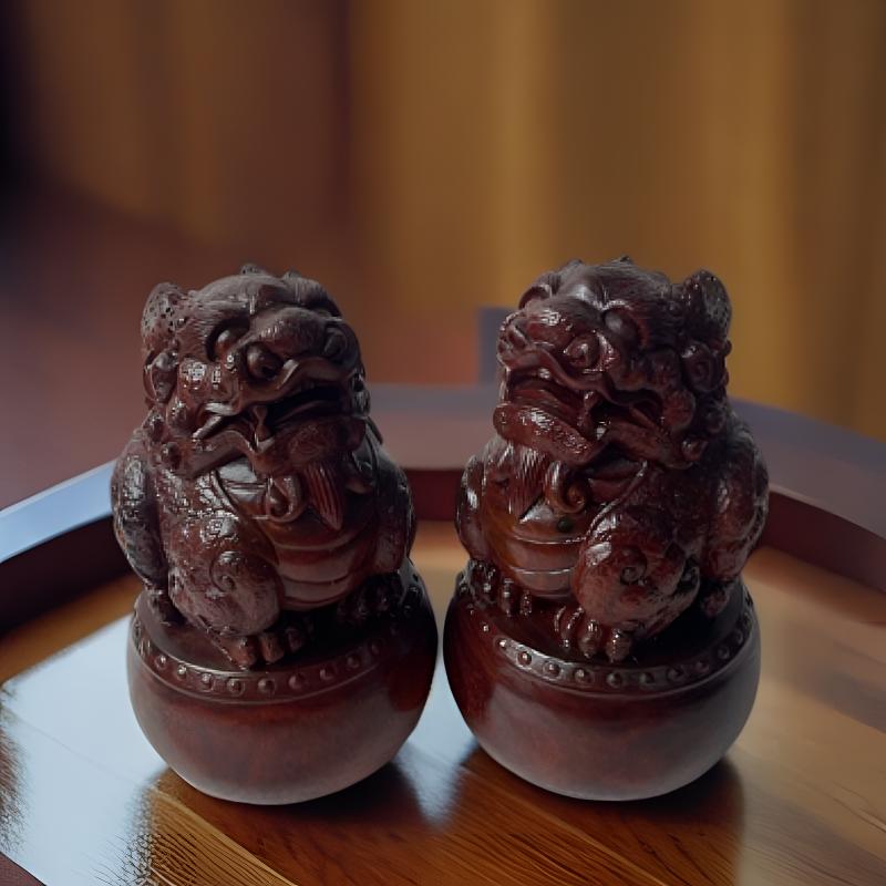 战鼓貔貅木雕工艺品