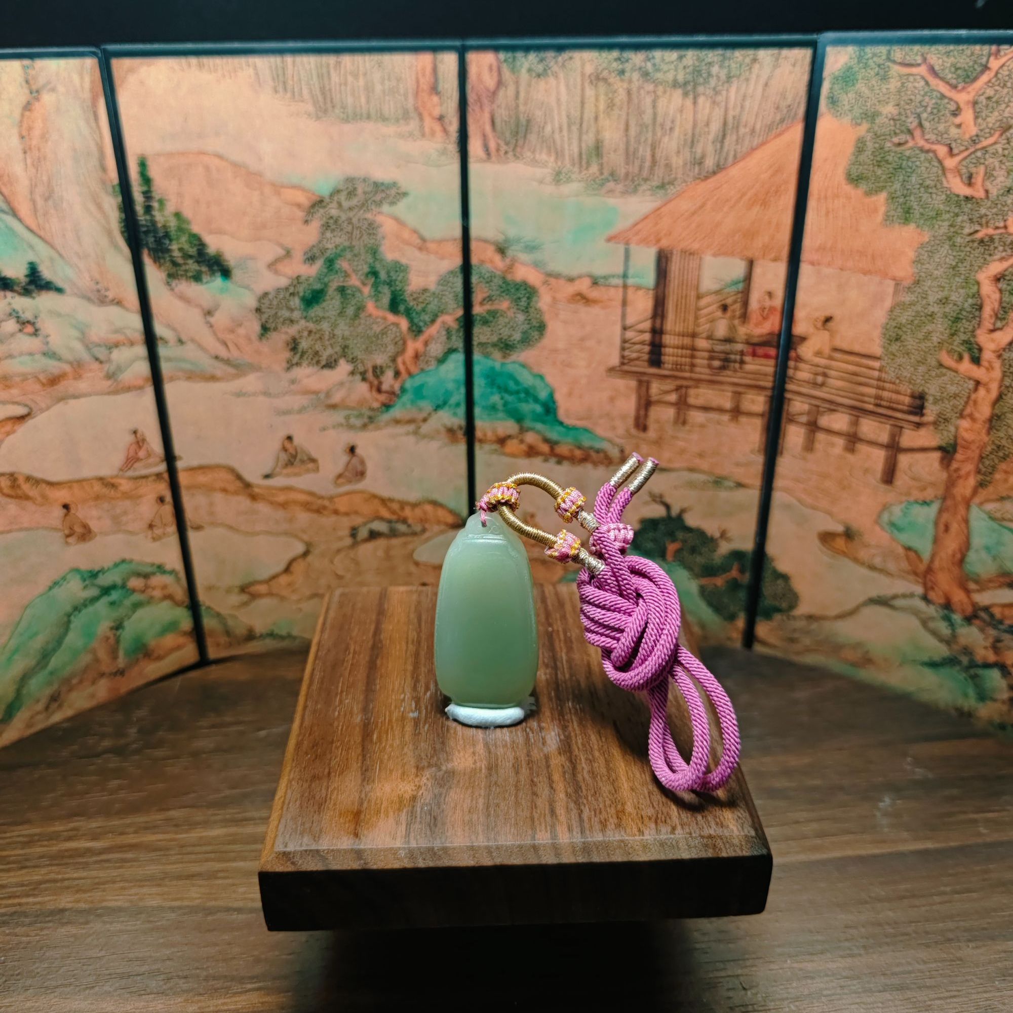 L和田玉水滴无事牌吊坠0548