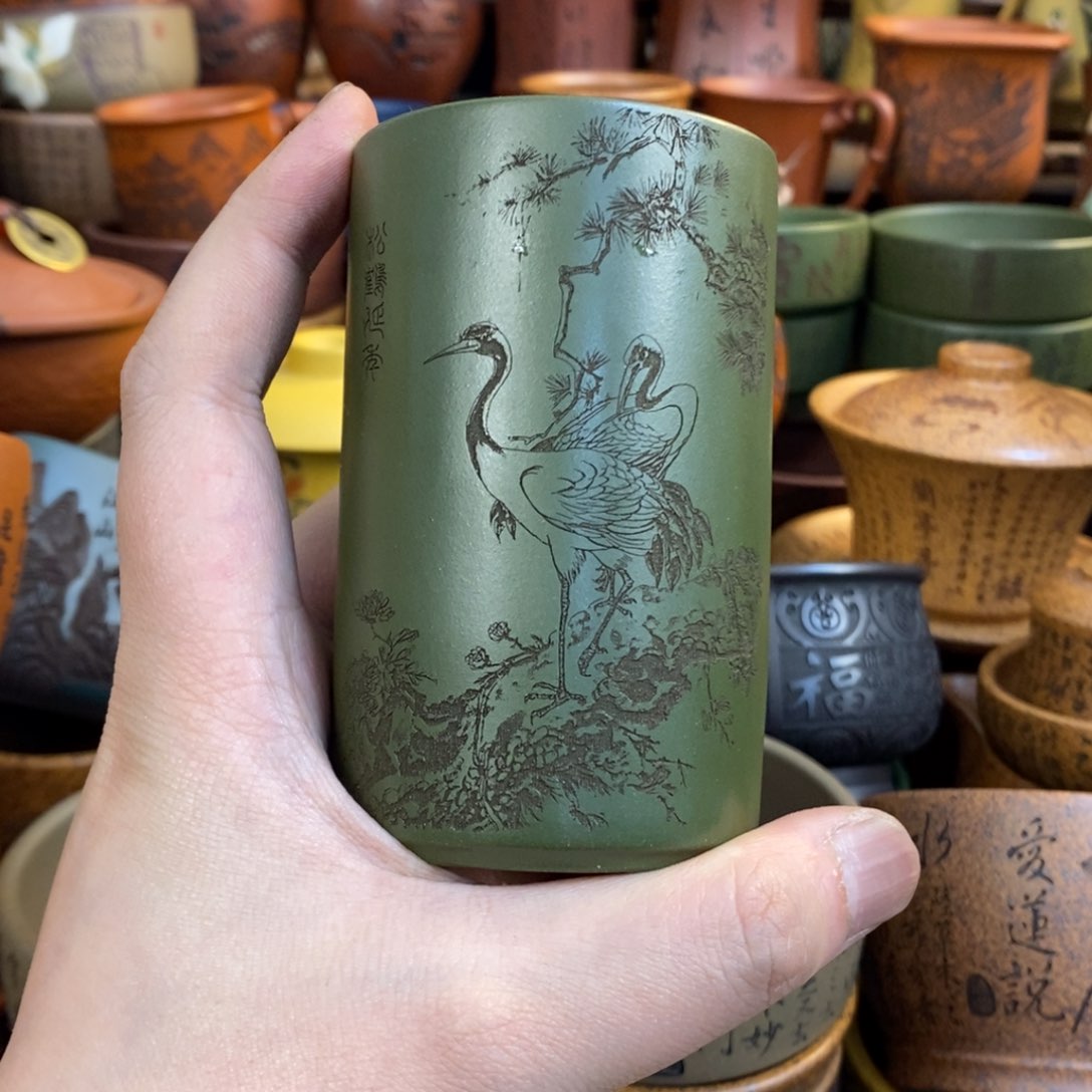 紫砂杯子宜兴全手工紫砂杯