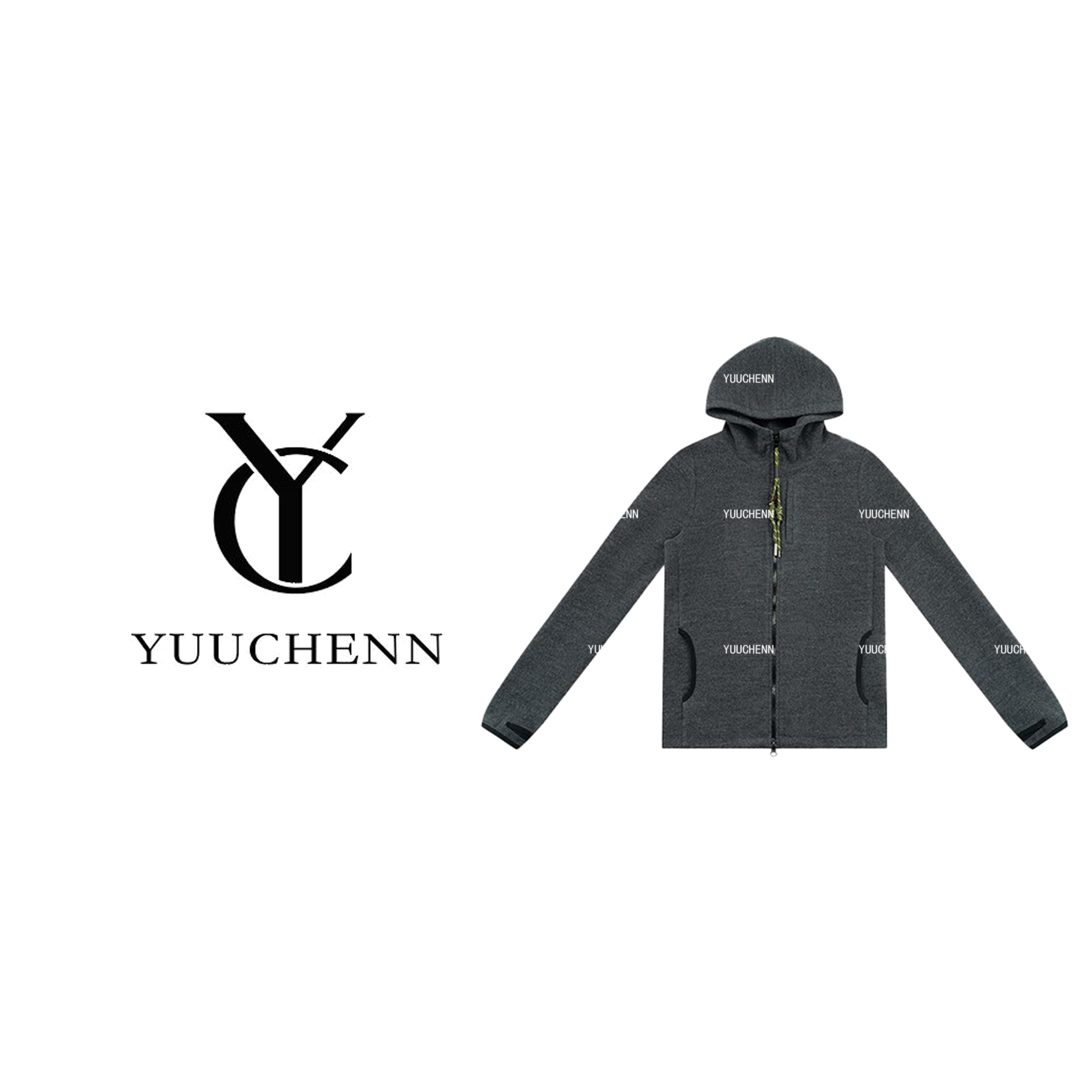 YUUCHENN羊毛连帽短外套女秋冬保暖时尚宽松运动外套CC1D2361