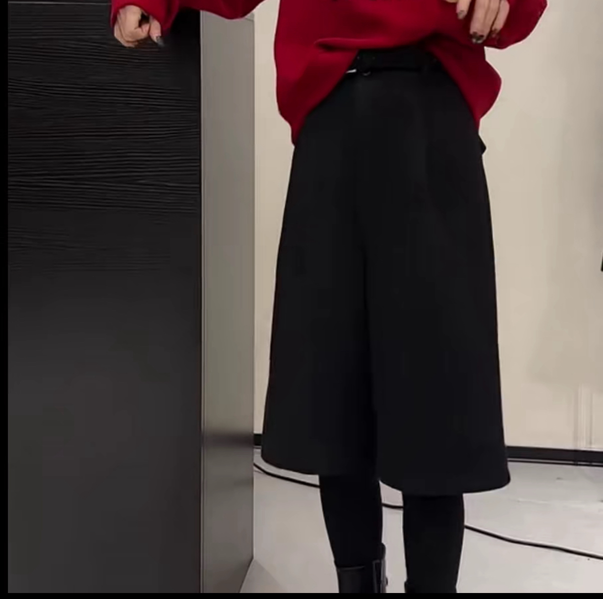 888时髦入冬氛围感遮丑百搭加绒六分西服直筒裤2596