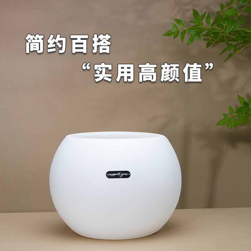 球形加厚绿植专用盆树脂菱形盆（非陶瓷三角梅）白色花盆高端