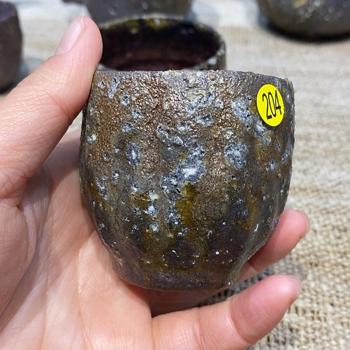 萤*虫柴烧粗陶手捏主人杯