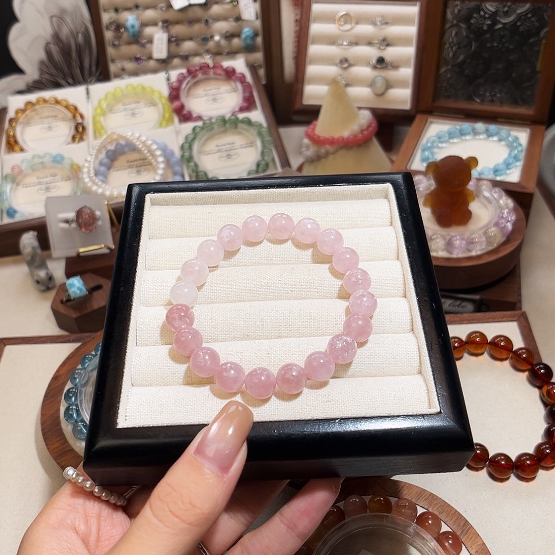 s***卷手链水晶未镶嵌9m粉祖母