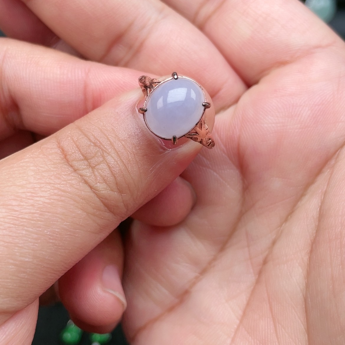 【闪购商品】翡翠银S925镶嵌戒指Oooooooo 