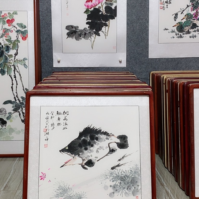 【闪购商品】国画书画作品带框65×65厘米