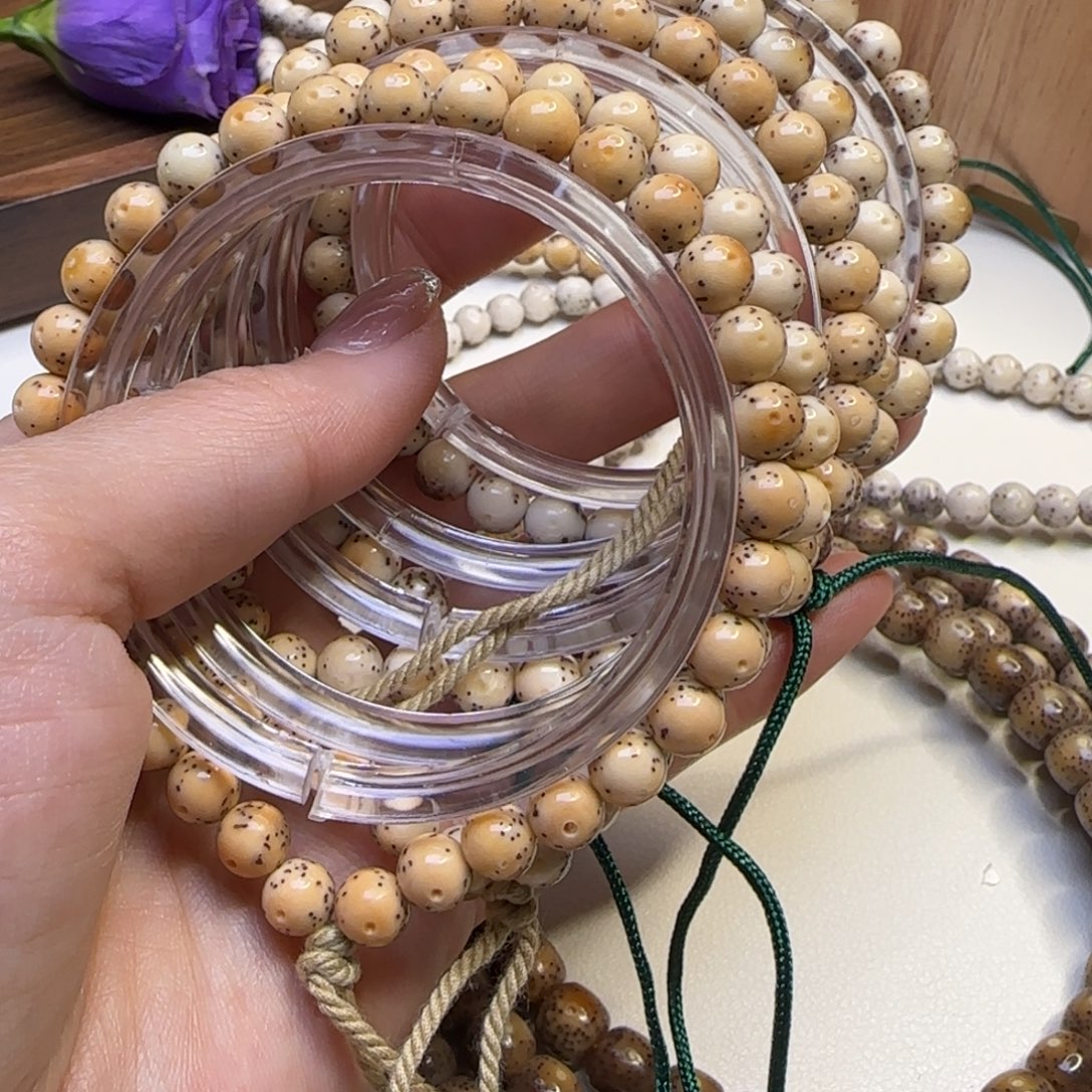 星月菩提手串石玉火烧云大留白7手持