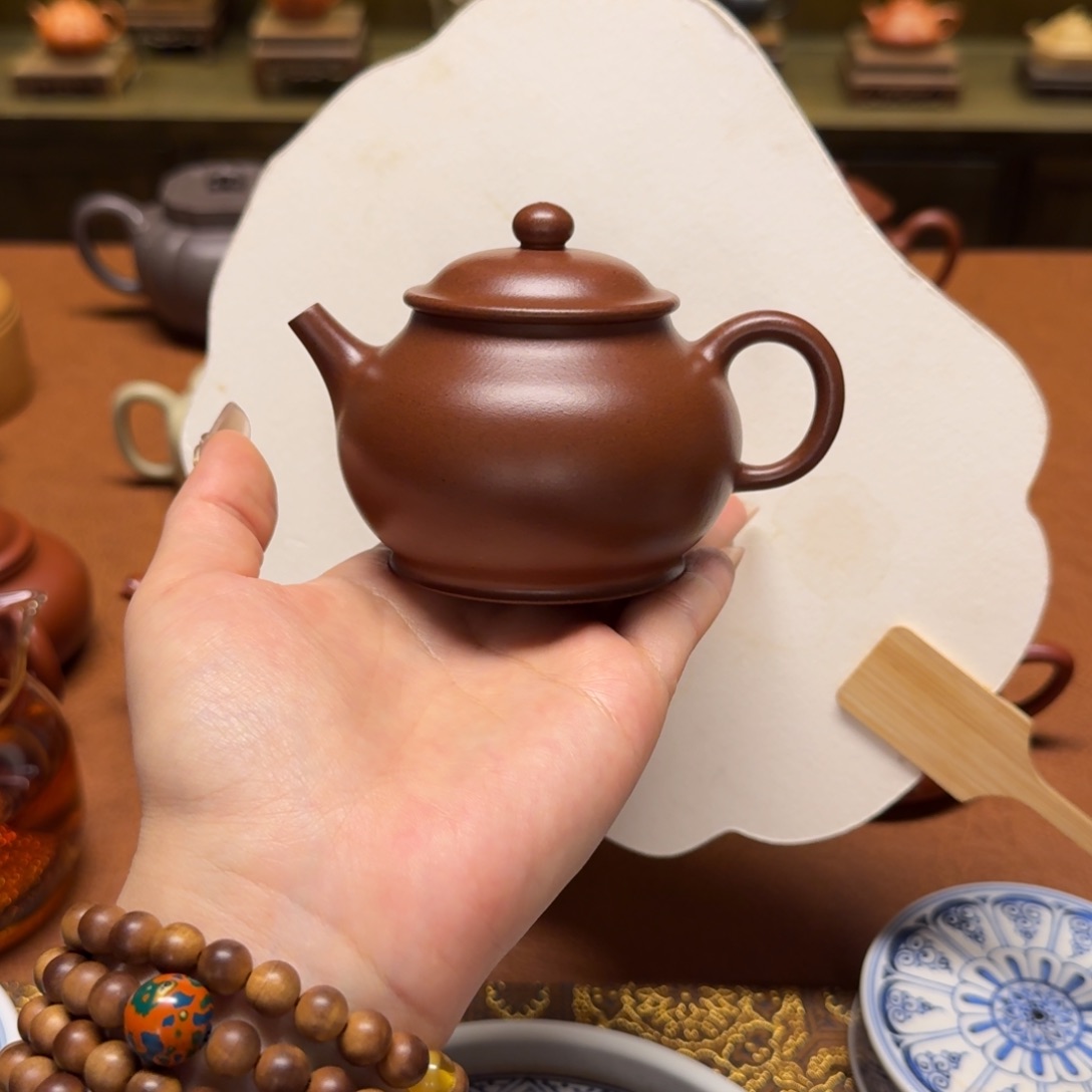 紫砂茶壶175cc，全手工紫砂壶，玉潘