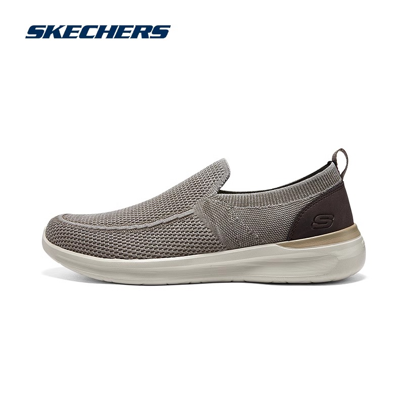 斯凯奇闪穿鞋春秋运动鞋男士一脚蹬休闲鞋轻质网布舒适休闲210275