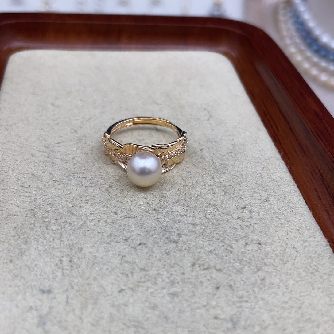 银S925镶嵌戒指海水珍珠