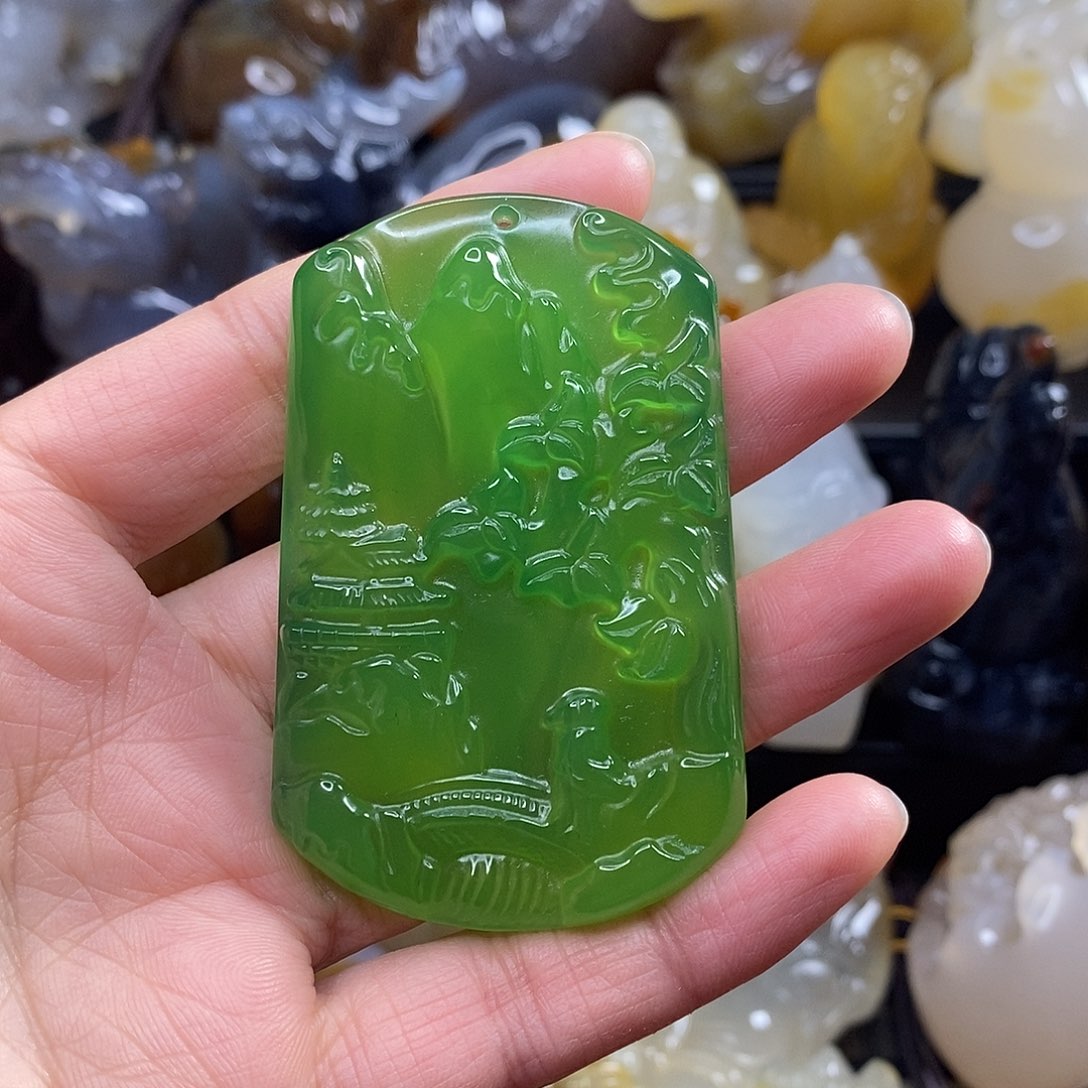 玛瑙/玉髓未镶嵌吊坠