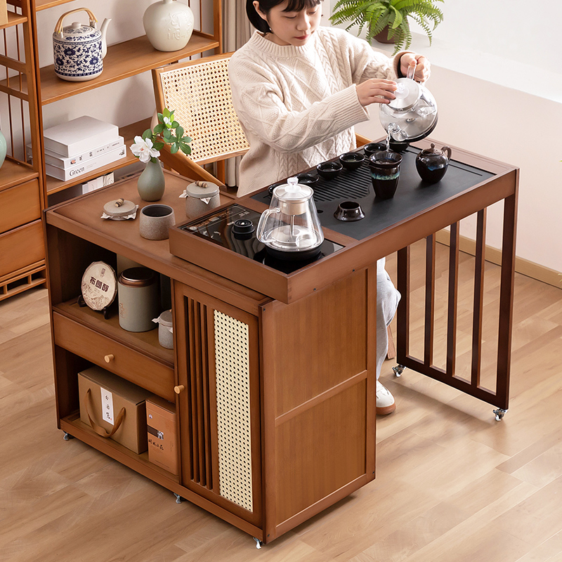 移动茶桌小茶台烧水壶一体2025新款客厅家用泡茶桌子高端阳台茶几