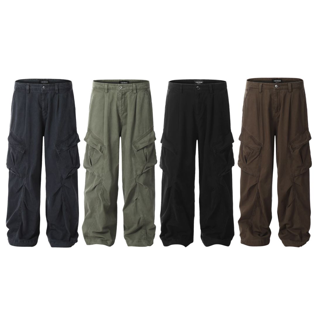 H3y宽松做旧伞兵工装new vintage牛仔裤