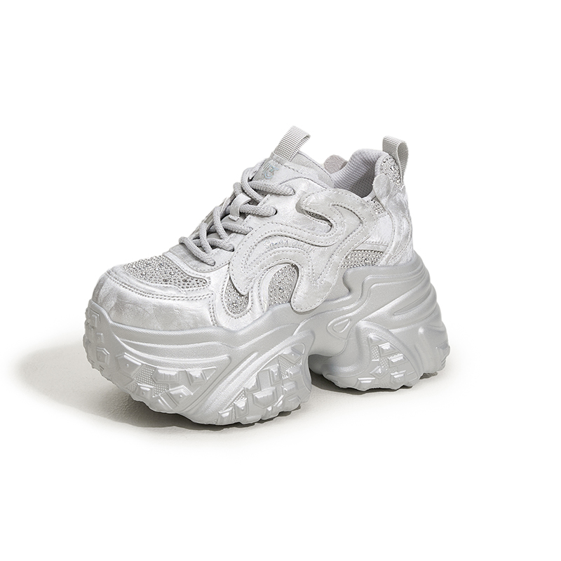 9cm增高小个子厚底老爹鞋女2026春季新款显高超轻软底松糕运动鞋 