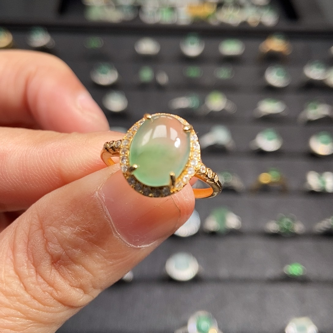 翡翠银S925镶嵌戒指